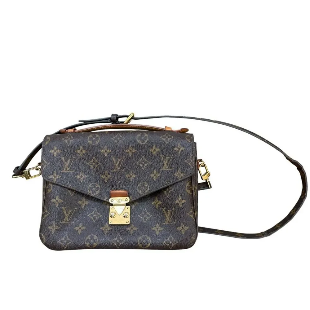 Authentic LOUIS VUITTON METIS Pochette Flap Monogram Leather Top Handle - Picture 3 of 16